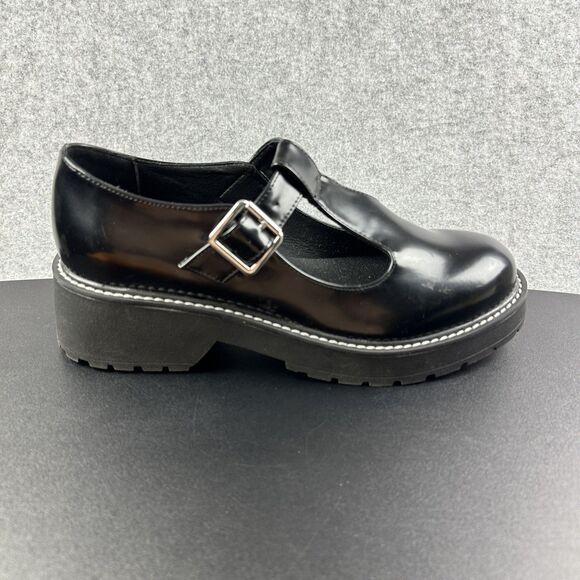 Madden Girl Crate Mary Jane Platform Shoes Womens 11M Black T Strap Chunky Y2K* - Picture 1 of 16
